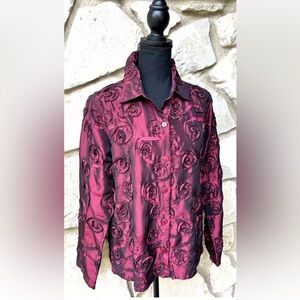 Scott Taylor Valentines Red Roses‎ Shirt Jacket Medium